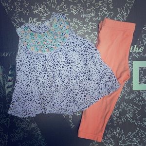 Embroidered Swing Top and Matching Leggings